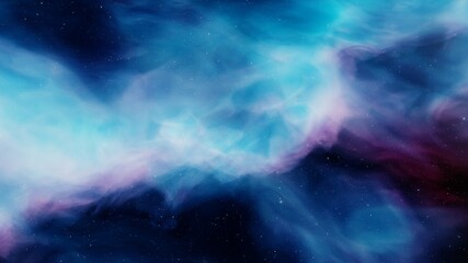 Nebula and galaxies in space. Abstract cosmos background. 3D render