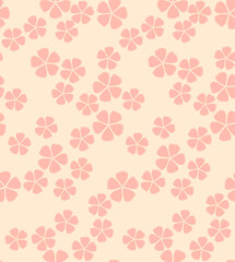 Japanese Gentle Flower Falling Vector Seamless Pattern