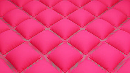 3D Rendering, minimalistische Illustration von Kissen in Pink