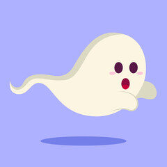 Halloween Cute Flying Ghost Illustration