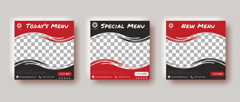  Food sale social media post square banner template - Powered by Adobe