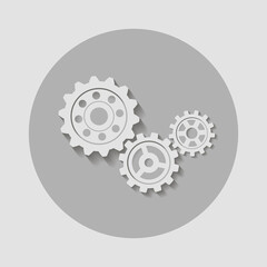 Metal gears. Factory gears vector icon. Mechanical gear. The image of the gear. Machine gear. Cogwheel gear
