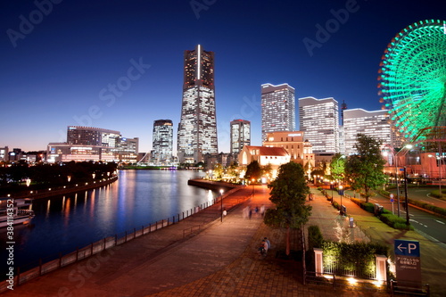 横浜みなとみらいの夜景 観覧車 Wall Mural Wallpaper Murals 竜二 下川 横浜みなとみらいの夜景 観覧車 Wall Mural Wallpaper Murals 竜二 下川