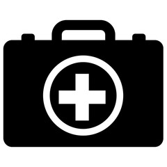 
A first aid box, medical bag flat icon
