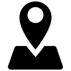 
Navigating pointer on an opened map representing map marker
