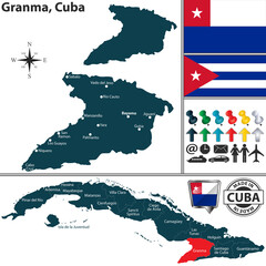 Map of Granma, Cuba