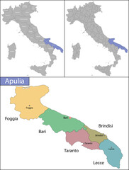 Illustration of Apulia is a region in Southern Italy