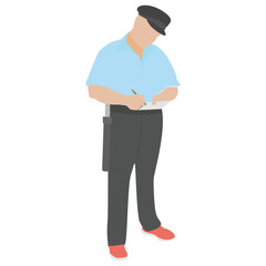 
A security officer standing to protect against terror 
