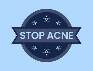 Stop Acne Badge vector illustration, Stop Acne Stamp