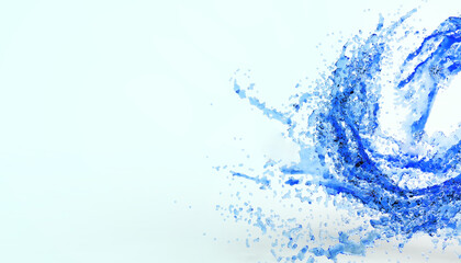 Obraz premium Splash liquid and blue Water on blue background - 3d rendering