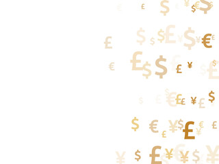 Euro dollar pound yen gold signs flying currency vector design. Sale pattern. Currency symbols 