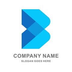 Geometric Square Letter B Business Company Vector Logo Design