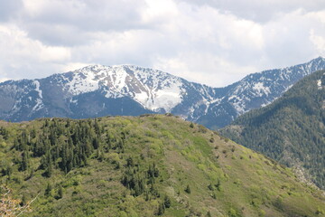 Snowcapped Wasatch Mountains in late spring, Salt Lake City, Utah