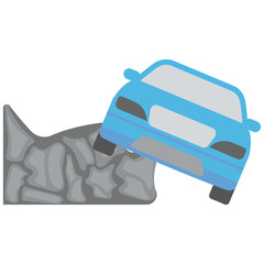 
Car hitted on the road depicting car accident 
