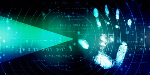 Fingerprint Scanning Technology Concept 2d Illustration