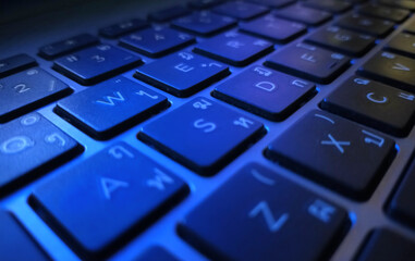 Thai-English Keyboard Notebook in Neon light