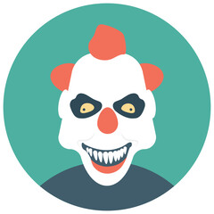 
A white face joker known as auguste clown 
