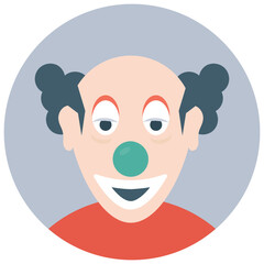 
A white face joker known as auguste clown 
