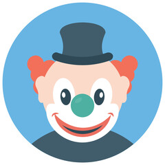 
A white face joker known as auguste clown 
