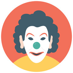 
A white face joker known as auguste clown 
