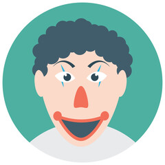 
A white face joker known as auguste clown 
