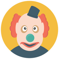 
A white face joker known as auguste clown 
