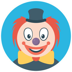 
A white face joker known as auguste clown 
