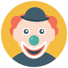 
A white face joker known as auguste clown 
