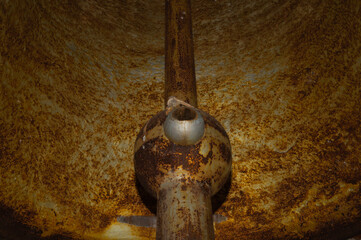 Bell clapper close up. inside the old bell