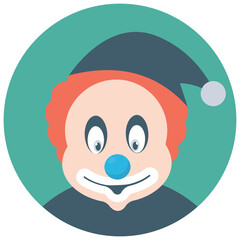 
A white face joker known as auguste clown 
