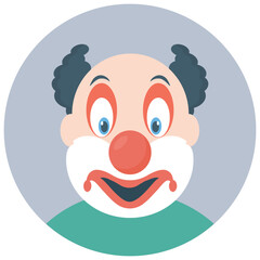 
A white face joker known as auguste clown 
