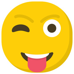 Fototapeta premium An emoji winking an eye 