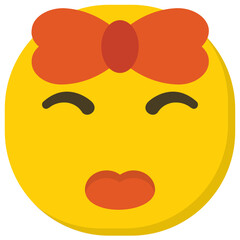 
A cute baby girl emoji wearing red headband 

