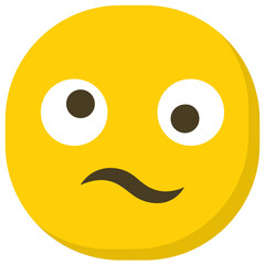 
Frowning face emoji flat icon image 
