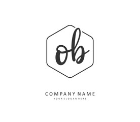 Obraz premium O B O Initial letter handwriting and signature logo. A concept handwriting initial logo with template element.