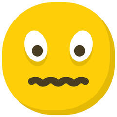 Fototapeta premium Confounded face emoji flat icon image 