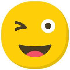 Fototapeta premium An emoji winking an eye 