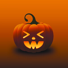 Halloween Happy Laugh Orange Gradient Pumpkin Illustration
