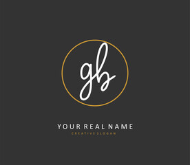 G B GB Initial letter handwriting and signature logo. A concept handwriting initial logo with template element.