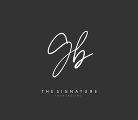 Fototapeta premium G B GB Initial letter handwriting and signature logo. A concept handwriting initial logo with template element.