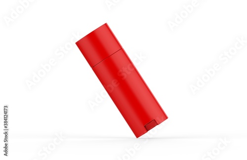 Download Red Glossy Deodorant Stick Mockup Template On Isolated White Background Blank Roll For Deodorant And Lip Balm Tube 3d Illustration Wall Mural Devrawat21