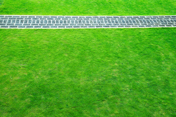 Pathway and grass field for background