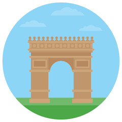 
Arch of Titus flat vector icon image 
