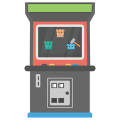 
A coin slot machine with handle to play 
