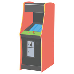 
A coin slot machine with handle to play 
