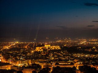 View to Acropol at night. Athens, Greece