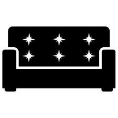 
Household sofa having arms is comfortable sitting icon 
