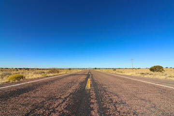 Fototapeta na wymiar Empty road on a highway in Nevada, USA.