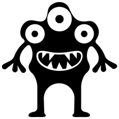 
Monster having horrible face, eyed alien 
