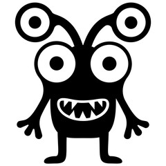 
Monster having four eyes and terrible face, cartoon monster 
